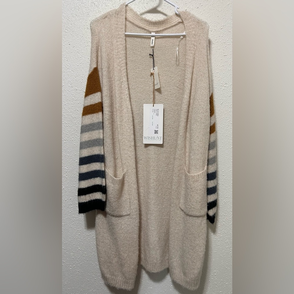 Wishlist long cardigan sweater ivory size small/medium